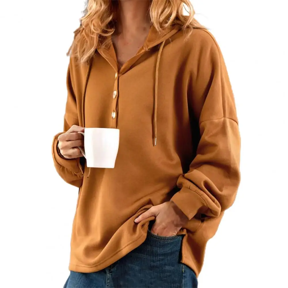 

Женская толстовка с длинным рукавом, Повседневная однотонная стильная теплая толстовка с капюшоном, женские свитшоты на осень и зиму