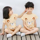 Пижама детская хлопковая с коротким рукавом, на Возраст 3-11 лет