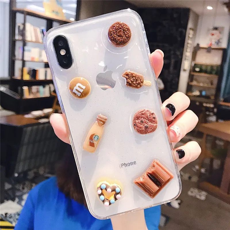 3D яркий шоколадный печенье Прозрачный чехол для телефона для iPhone 11 Pro Max XR XS Max X 6 6S 7 8 Plus силиконовый роскошный мягкий чехол-накладка