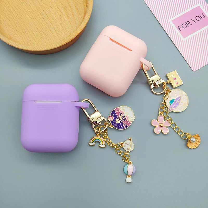 Супер милые космические жемчужные цветы Подвески для AirPods Bluetooth Силиконовые