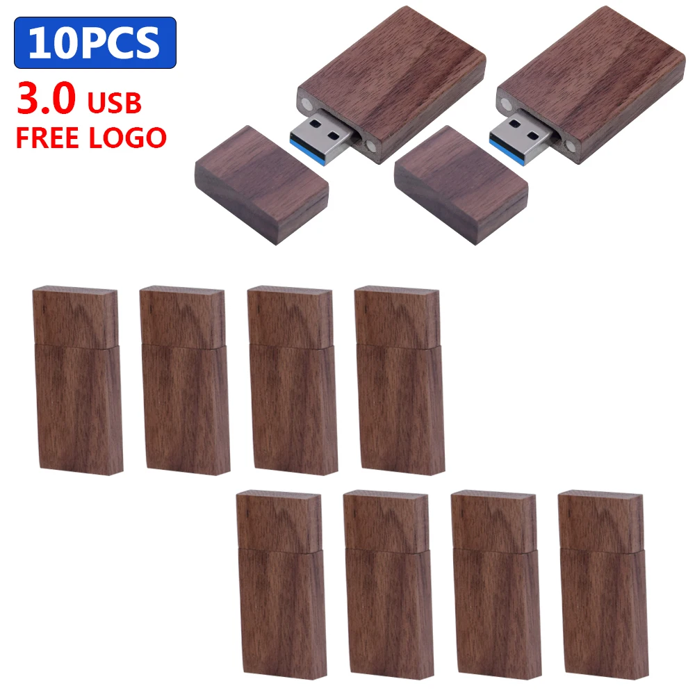 

Флеш-накопитель USB 3,0 в деревянной коробке, 8/16/32/64 гб