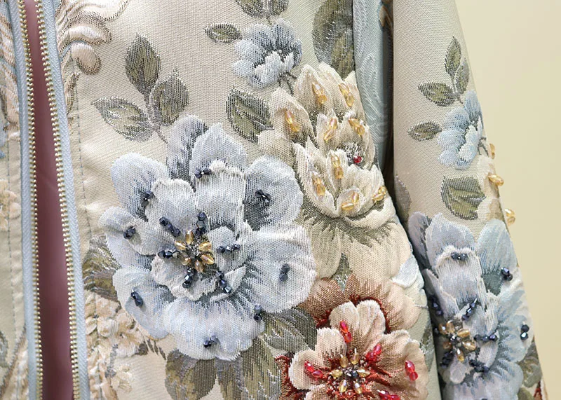 Autumn Winter Hot Sale Fashion Runway Designer Outwear Women Elegant Floral Embroidery Hollow Out Luxury Coat Short Jacket