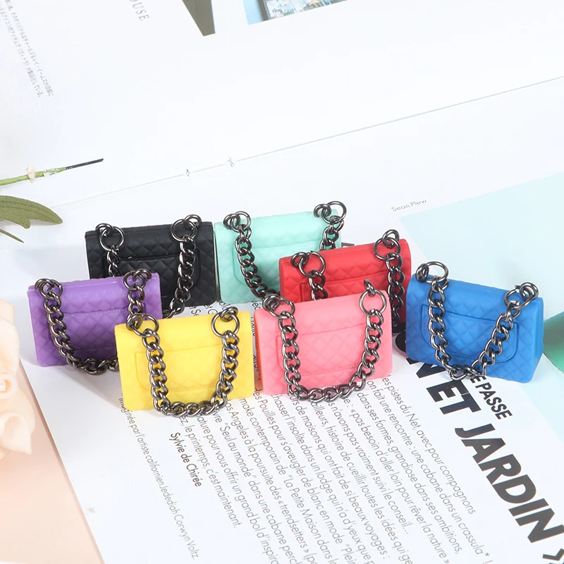 

1Pc Doll Solid Color Handbag/Chain Pack Bag Doll Miniature Shopping Handbag Model For Doll Decor