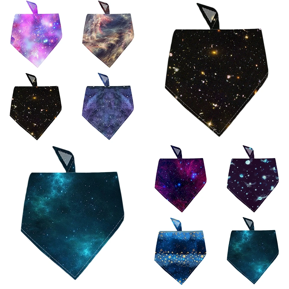 

NEW 2021 Sky Pet Scarf Cat Saliva Towel Adjustable WashableBow Collar Neckerchief Printed Bib Bandana