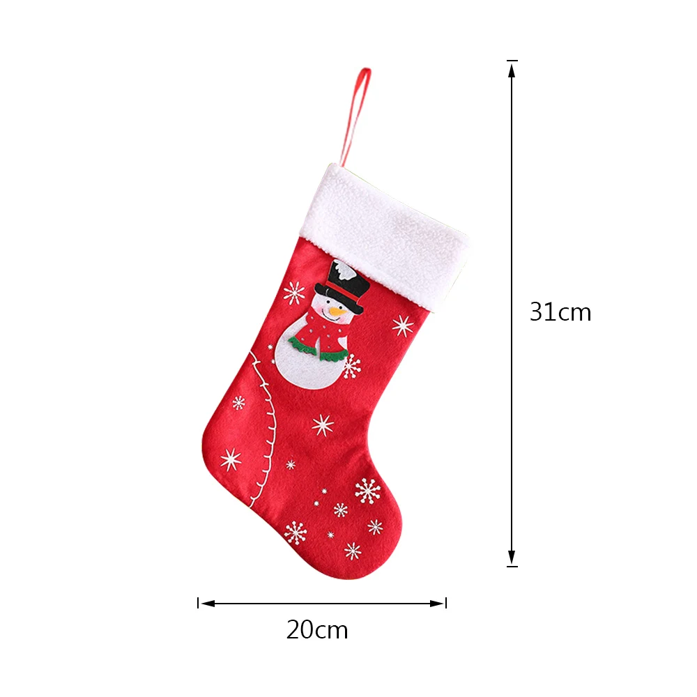 1cp 31x20cm Рождественские чулки, носки, кошка, собака, лось, Navidad, год, мешок для конфет Рождество, украшения, рождественские елки, вечерние подарочные сумки для детей - Цвет: 1cp 31x20cm
