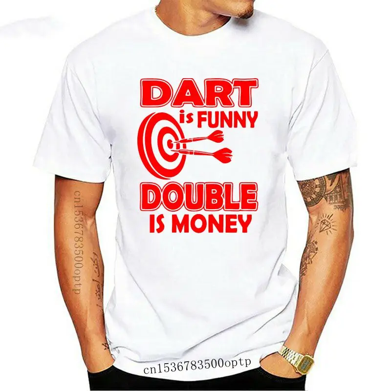 Футболка Herren с забавным Дротика повседневная мужская футболка надписью Double Is Money