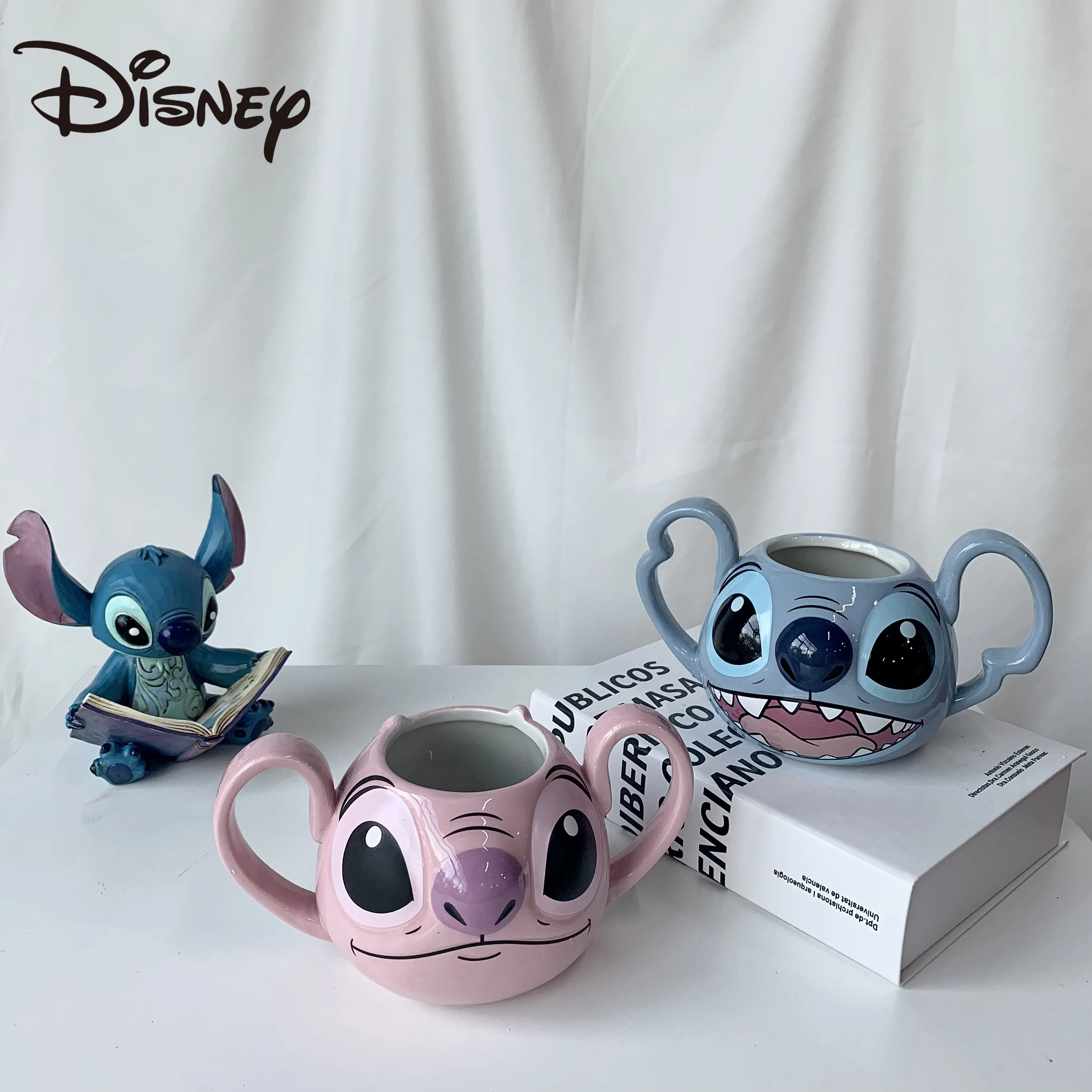 

Бинауральная чашка для воды Disney Star Baby Stitch, кружка для пар, мультяшный уникальный стиль, чашка для питья, Экологичная Милая чашка, кавайная ча...