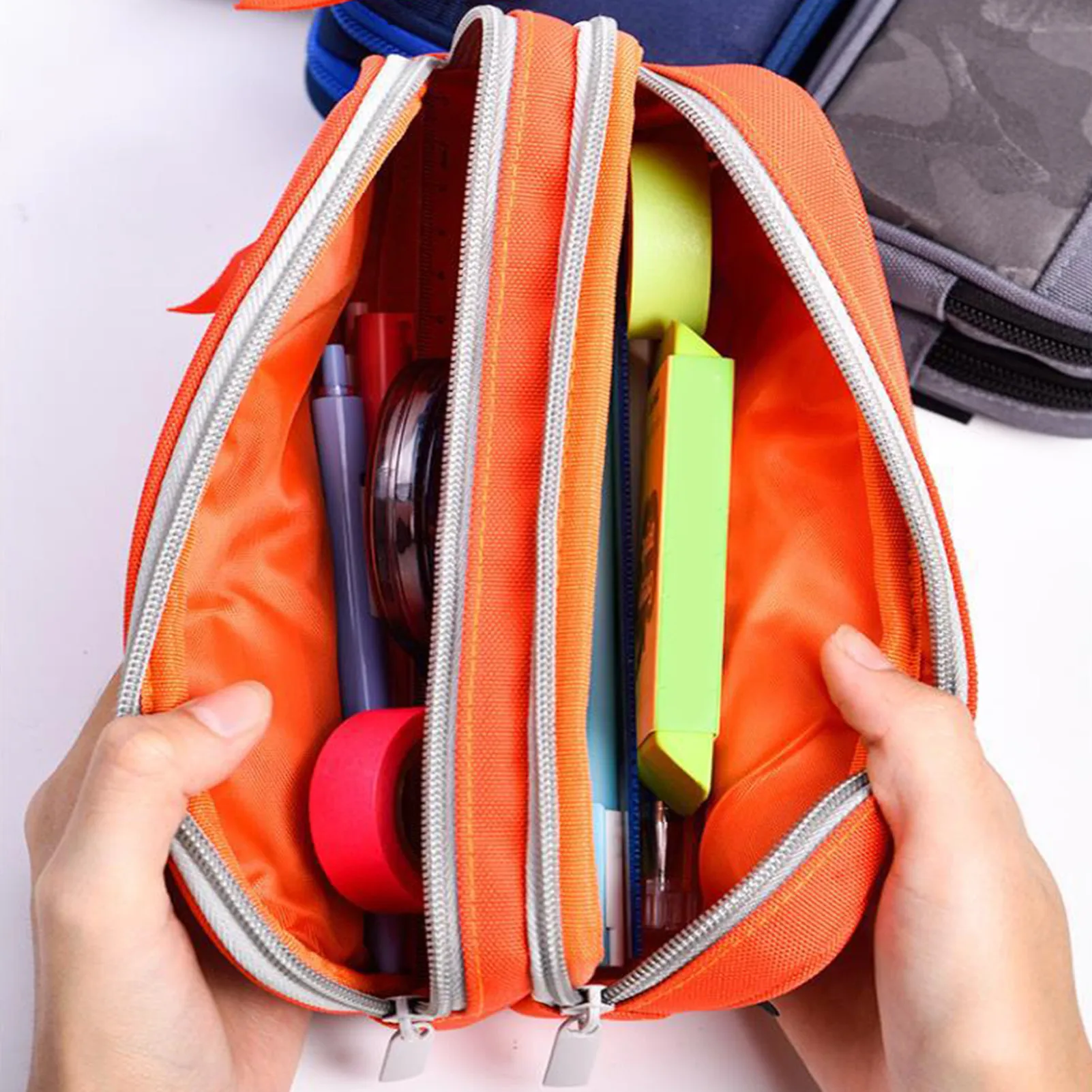 Multi-layer Zipper Pencil Bag Cases Large Capacity Pen Case Holder Student Storage Pouch | Канцтовары для офиса и дома