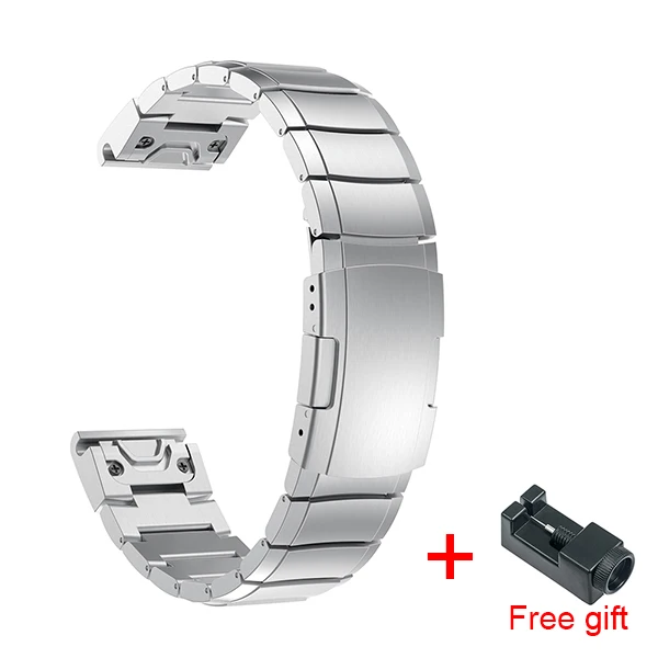 Silver 26 мм 22 мм 20 мм металлический ремешок QuickFit для Garmin fenix 6 6X6 S 5S 5 5X plus браслет из нержавеющей стали для Forerunner 945 935 часы - Цвет: Silver