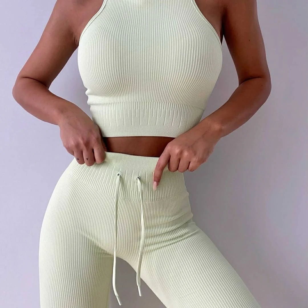 

Seamless Fitness Yoga suit zechuang candy color outdoor sports vest Pants Set