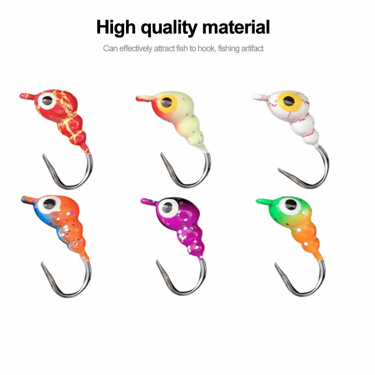 

6Pcs Fishing Lures Baits Ants Shaped Artificial Soft Bait Jig Head Small Ice Fishing Hook For Lure Worm Fishing Tackle