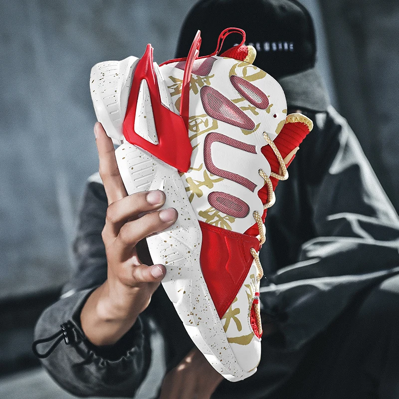 Online Sepatu Basket Asli Baru Untuk Pria Sneakers Pria Bersirkulasi Olahraga Luar Ruangan Sepatu Bot Pria Antiselip Ukuran 39-46