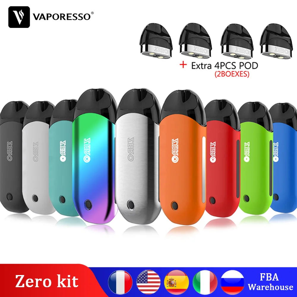 Vaporesso Renova Zero Pod AIO комплект с 650 мАч встроенный аккумулятор 2 мл пополняемая емкость и Легкое нажатие для заполнения системы электронной сигареты
