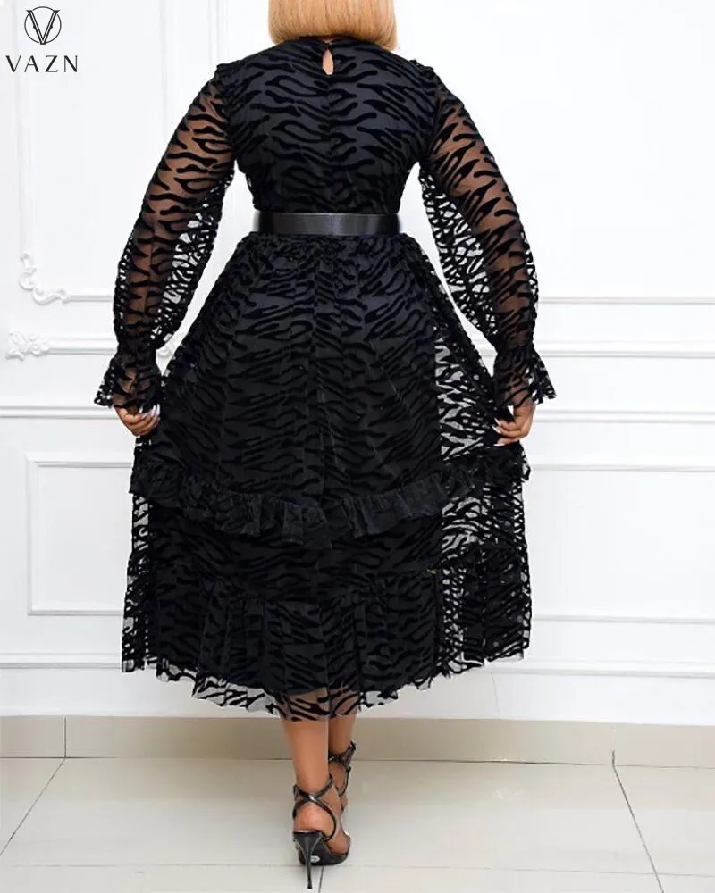 Весна 2021 Черное длинное платье VAZN высококачественные сексуальные Молодежные