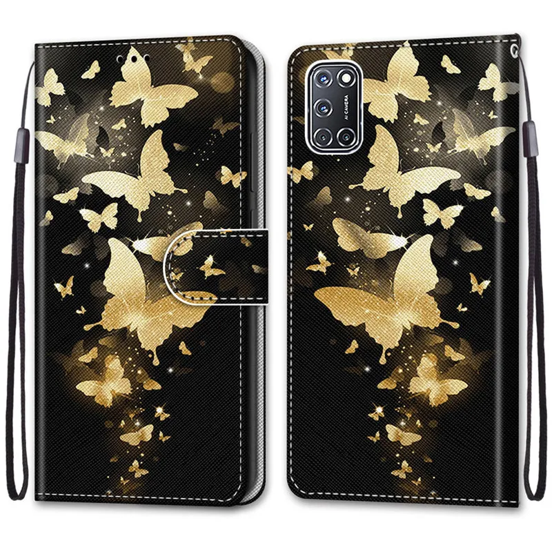 Leather Magnetic Case For OPPO A52 A72 A92 4G Coque OPPOA A 52 92 72 Phone Cover Flip Wallet Painted Funda Etui