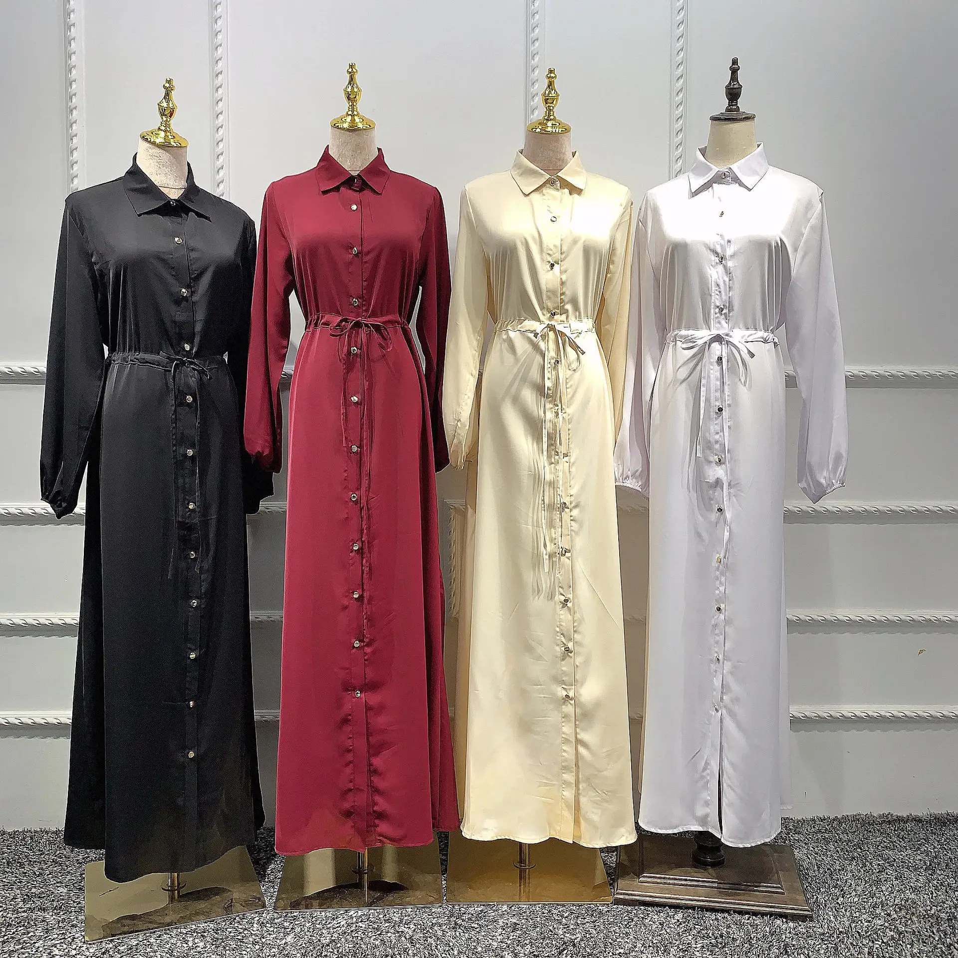 

Eid Muslim Hijab Dress Plain Soild Color Maxi Turkish Dresses Kaftan Caftan Abayas for Women Dubai Abaya Robe Musulmane Longue