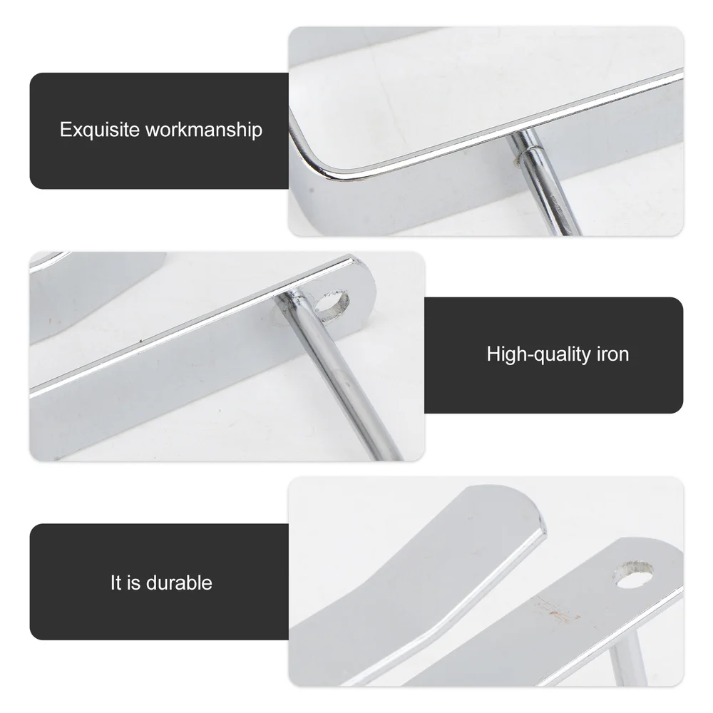 

2pcs Kitchen Cabinet Under Shelf Iron Storage Rack Punch Free Hooks (Silver)