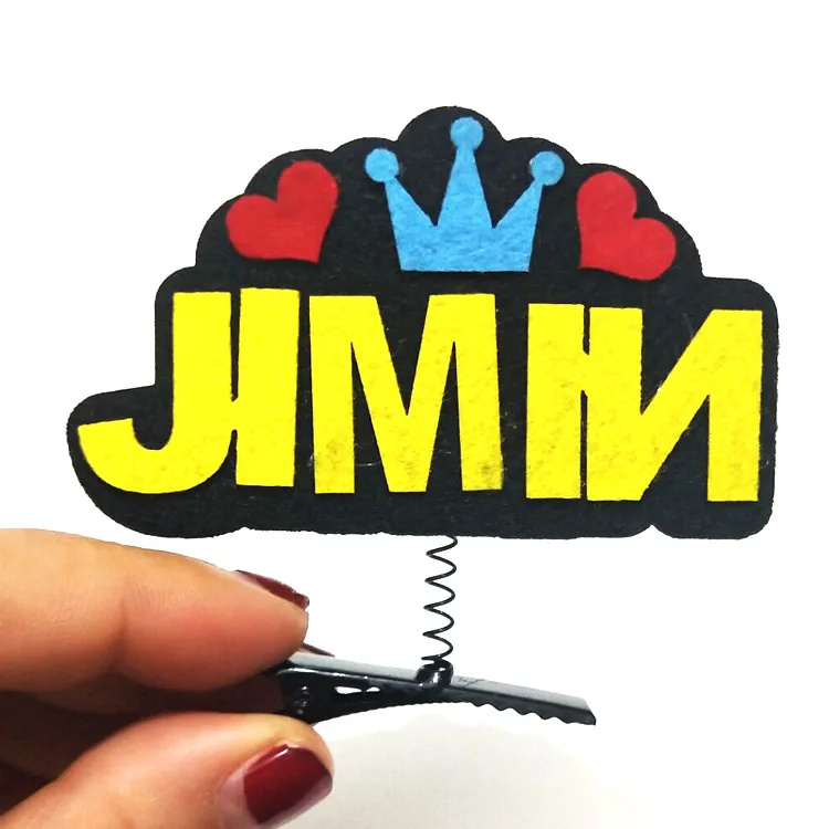 

Оптовая продажа Kpop Bangtan Boys заколка для волос с именем члена головной убор декоративные заколки для волос шпилька для волос из нетканого мате...