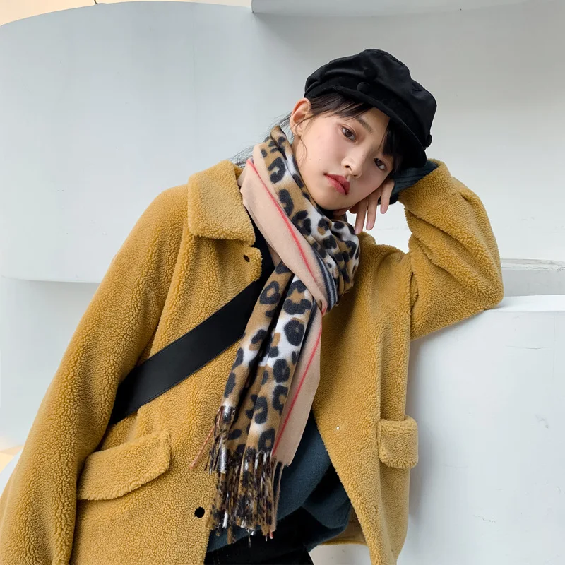 

Autumn and Winter 2019 Korean version of the new leopard-print cashmere-like lady scarf,Warm Shawl Lady Scarf blanket scarf