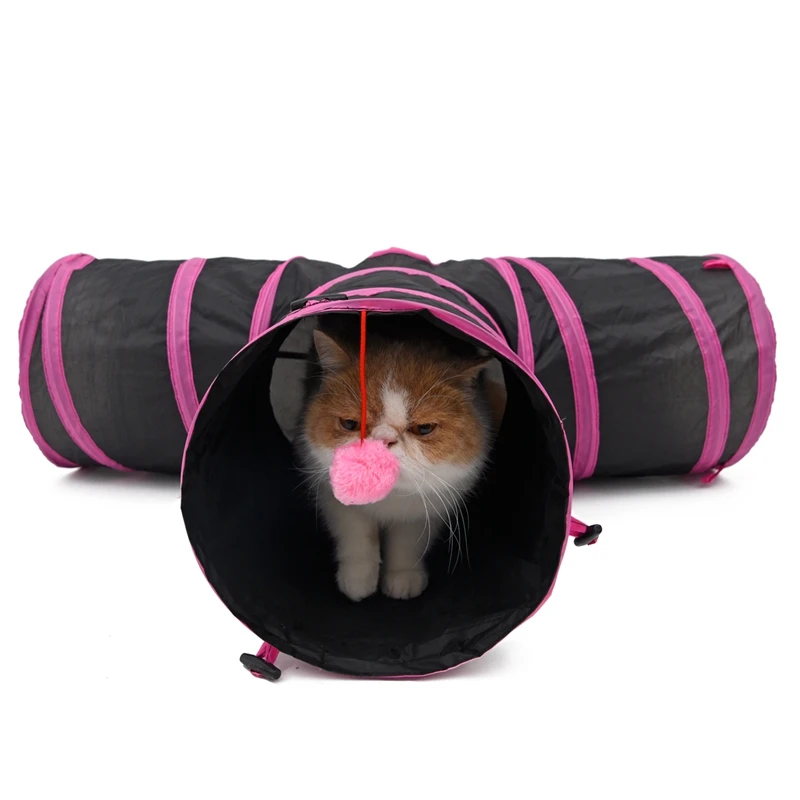 2/3/4 отверстия складной туннель для кошек для дома и улицы Pet кошачьи игрушки для кошки; тапочки с кроликом; шлёпанцы для играть тоннель тавровое соединение
