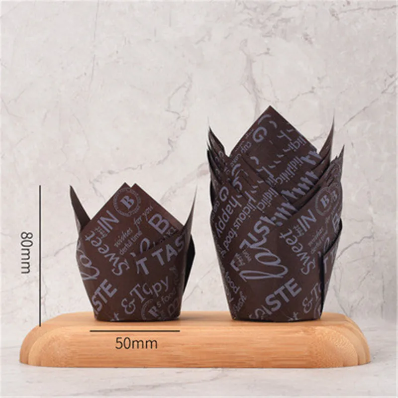 50 шт. бумажный стаканчик с буквами Тюльпан для кексов свадебной вечеринки