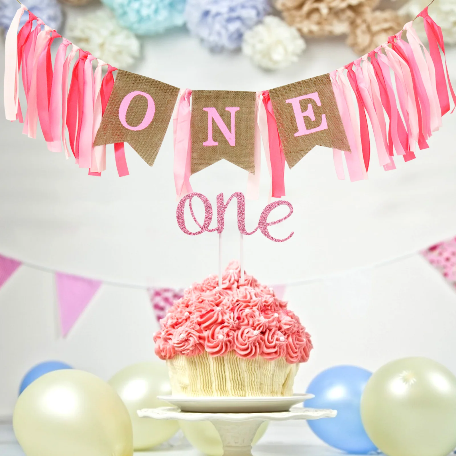 Креативное детское кресло для душа баннер 1 год день рождения бантик флаг