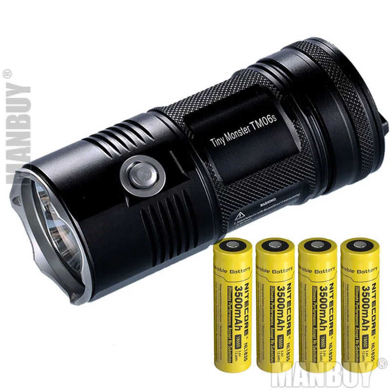 Оптовая продажа Nitecore CREE U3 LED 4000LM TM06S + 18650 аккумуляторная батарея поисковый фонарик