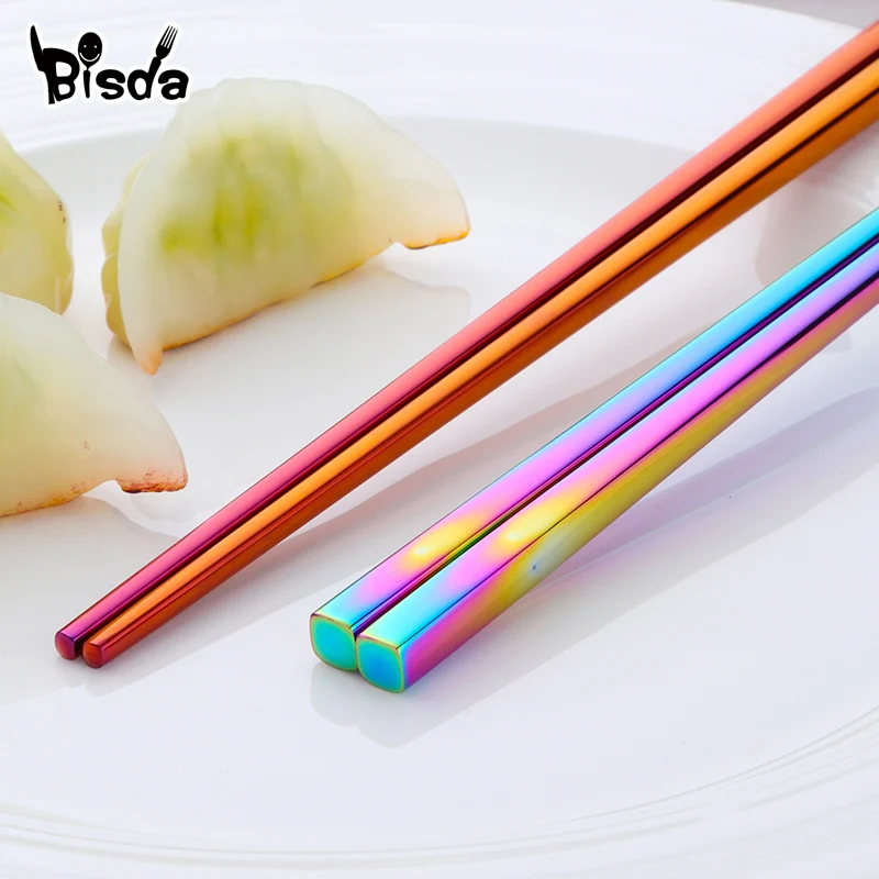 Набор золотых палочек для еды из нержавеющей стали 4/5/8 пар|Палочки еды| |