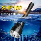 Ффонарь Рик XHP160, водонепроницаемый, для подводной съемки, мощный фонарь для дайвинга, 18650, IPX68, 1000 м