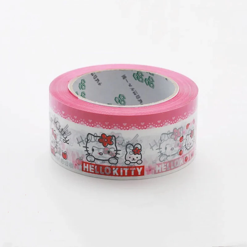 1 шт. HelloKitty my melody мультфильм Kawaii упаковочная лента большой рулон 100 метров белая Нижняя Милая мультяшная анимационная лента ОПП