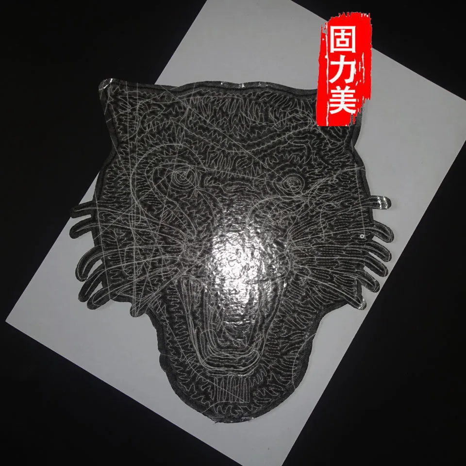 1 шт. вышитые блестками большие Большие Патчи с головой тигра С клеевой