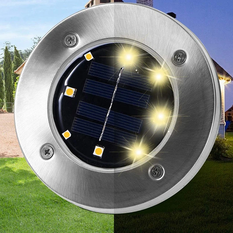 

1/4 solar ground light waterproof garden channel deck light 8/12/16 LED lights suitable for family courtyard driveway lawn road