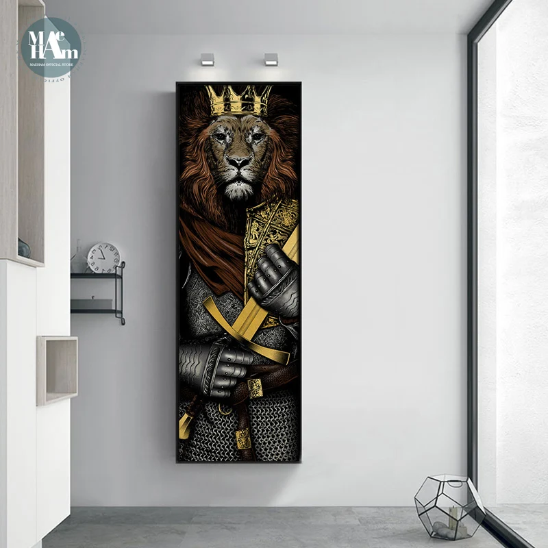 Скандинавский рыцарь Тигр Лев плакаты и принты на холсте художественная