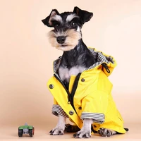 stylish pet dogs raincoat zipper closure lightweight dogs hooded raincoat pet rainwear jacket
