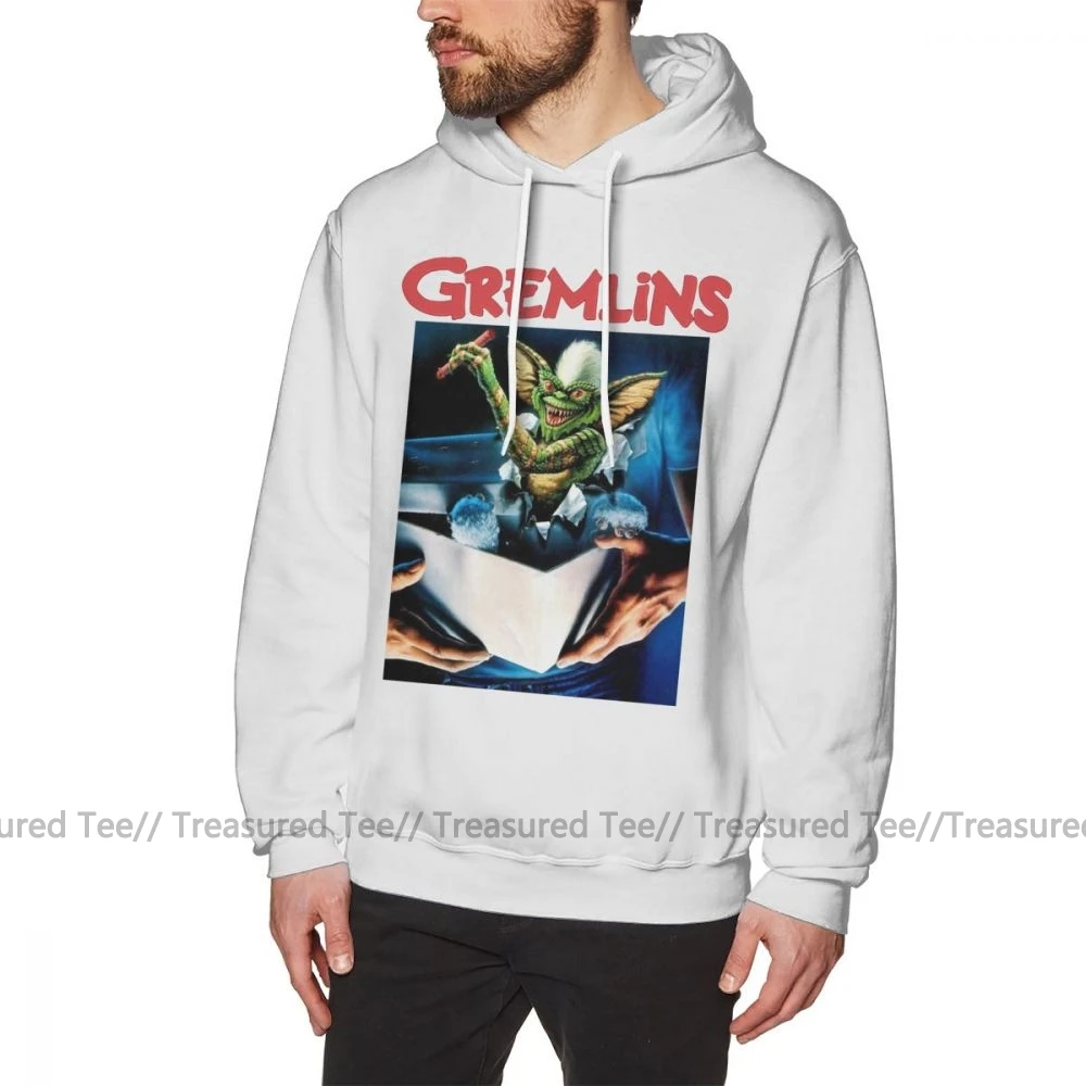 Gremlins Толстовка Gremlins толстовки хлопок серый пуловер Толстовка Зимняя с длинным рукавом Мужская свободная Мода Большие толстовки - Цвет: White