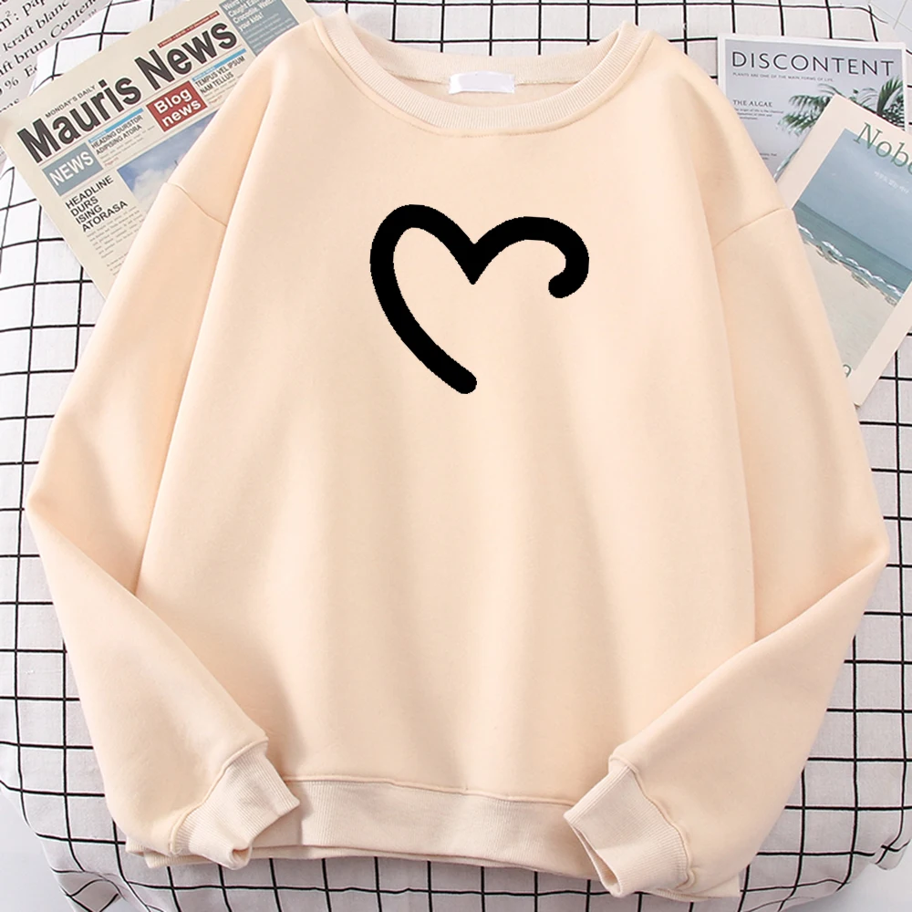 

Женский свитшот неполная Толстовка с принтом в форме сердца, женский модный свитер большого размера с круглым вырезом, 1 шт., на заказ