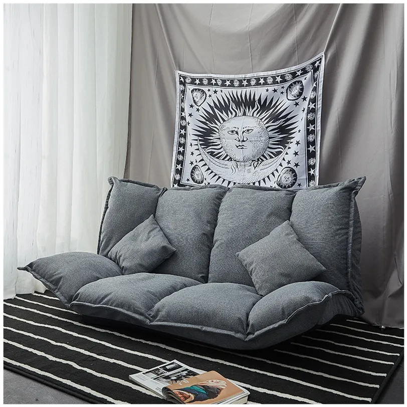 Lazy couch single double tatami bedroom small apartment folding sofa bed net red cute |