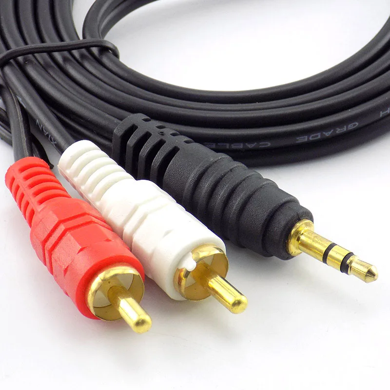 

3.5mm Male Jack to AV 2 RCA Male Cable For Mp3 Pod Phone TV AUX Sound computer PC Speakers Music Audio Cord Electron