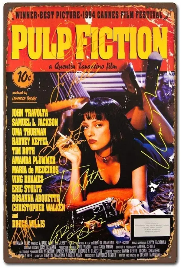 

Pulp Fiction Film Sign Retro Metal Tin Sign Plaque Poster Wall Decor Art Shabby Chic Gift