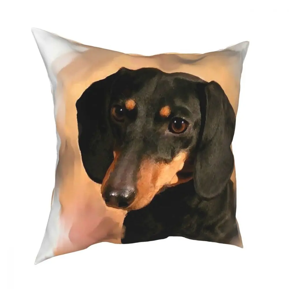 

Dachshund Dog Portrait Throw Pillow Cover Decorative Pillow Wiener Sausage Doxie Fashion Pillowcase