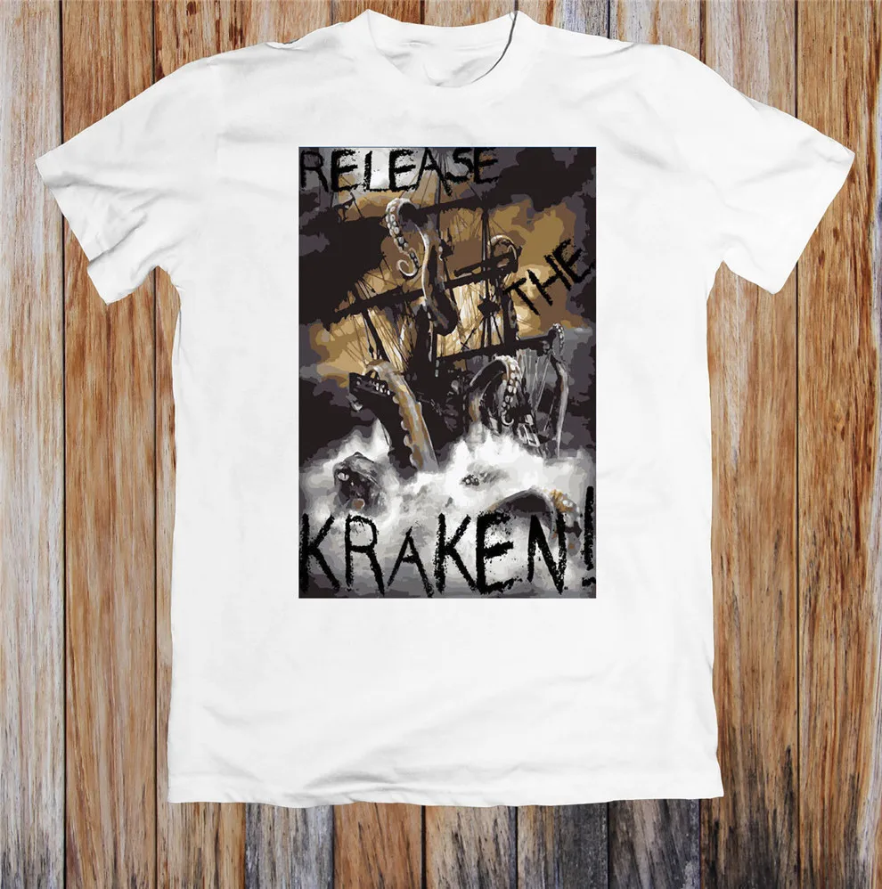 Release The Kraken футболка унисекс Homme индивидуальная футболка|Мужские футболки| |