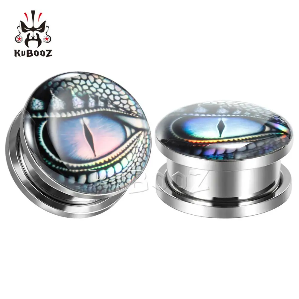 Kubooz, новинка, красочные серьги для пирсинга глаз, тоннели, серьги для ушей, нержавеющая сталь, ювелирные изделия для тела, для мужчин, для мужчин, модный подарок, от 6 до 30 мм