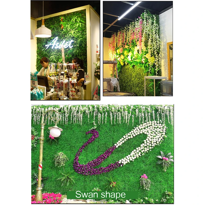 Flone 1 шт. искусственные зеленые растения настенный искусственный ковер трава