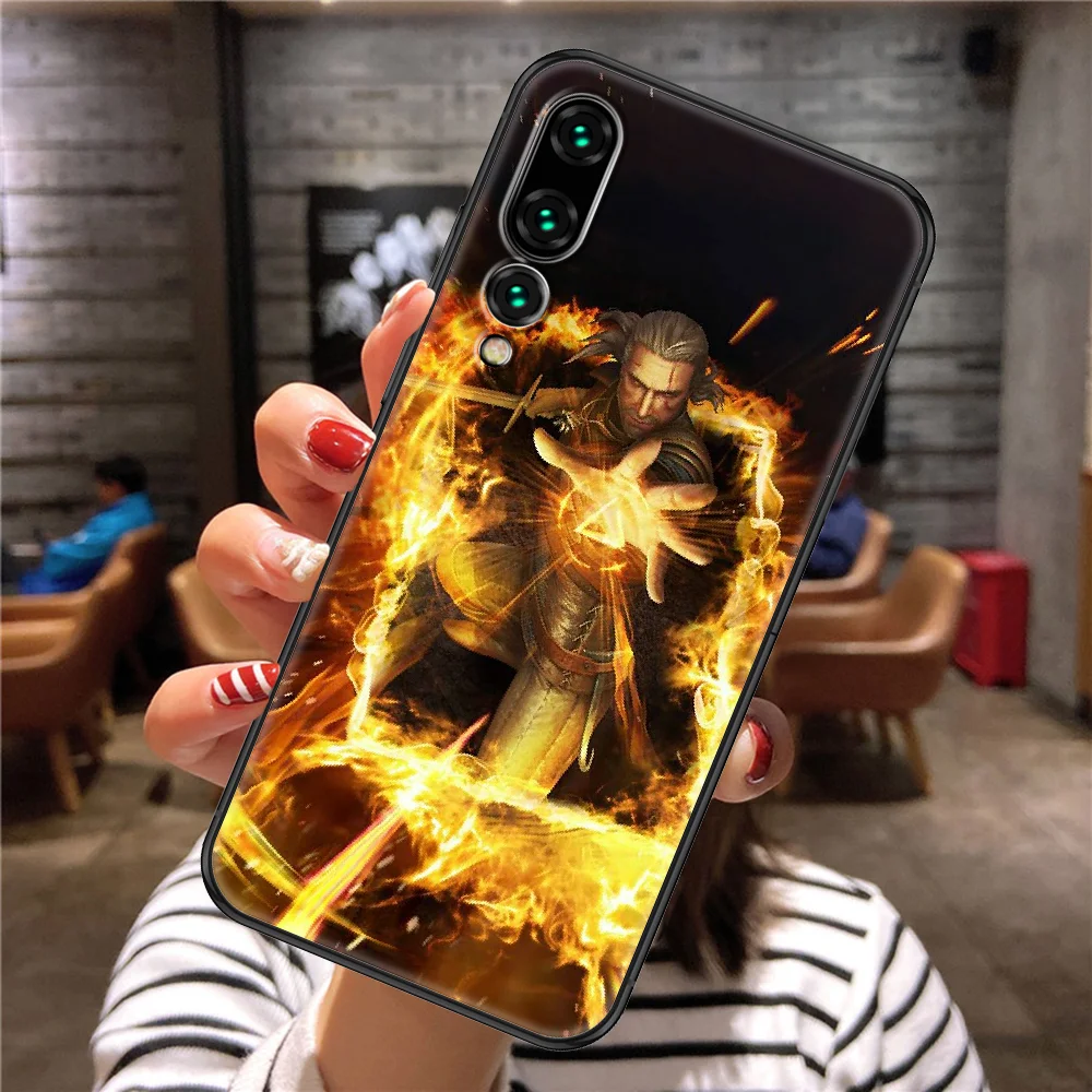 

The Witchers Game Phone case For Huawei P Mate P10 P20 P30 P40 10 20 Smart Z Pro Lite 2019 black luxury bumper art coque 3D
