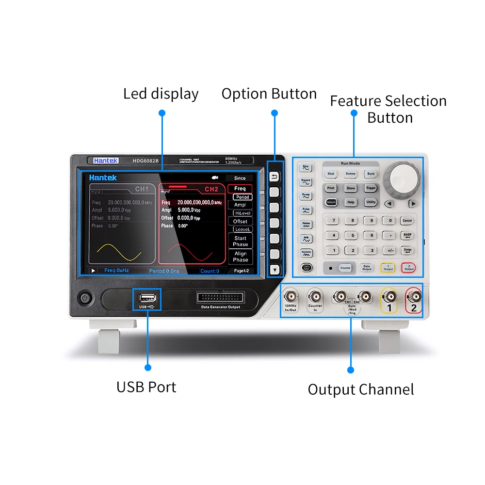 Генератор произвольных сигналов Hantek (2CH) HDG6202B / HDG6162B HDG6112B HDG6082B | Инструменты