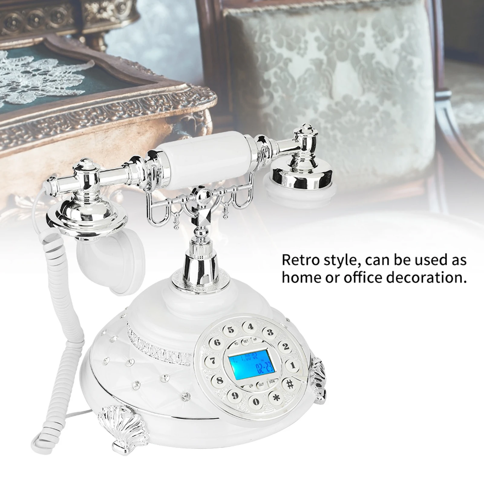 

European Antique Telephone Rotary Dial Design Retro Landline Phone Corded Telephone Vintage Phone Retro Dial Display for Home