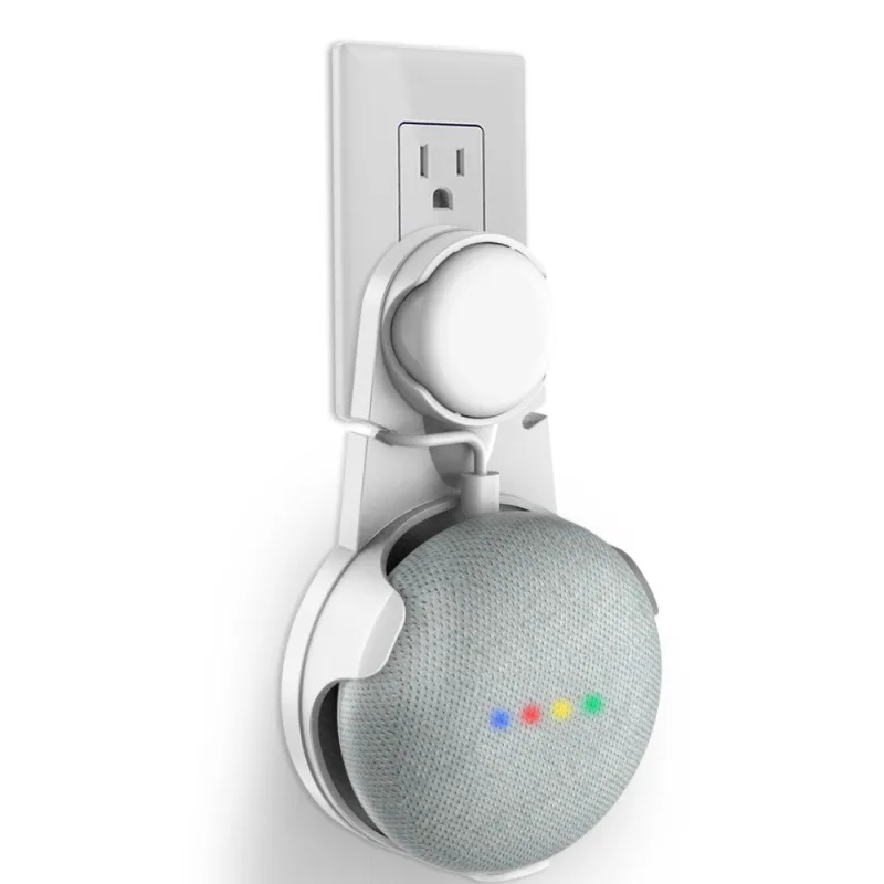 White Розетка настенный держатель шнур кронштейн для Google Home Мини голосовой помощник штекер в кухне спальня портативный аудио стенд - Цвет: White