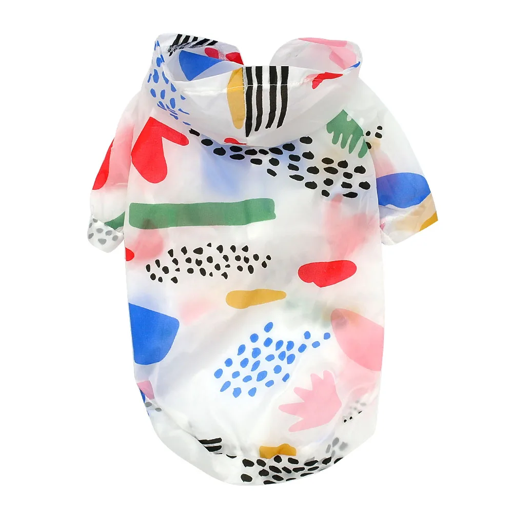

Dog Raincoat Sun-proof Clothing Summer Sun Protection Hoodie Small Dog Clothes Print Poncho For Small Medium Pets Puppy Cat