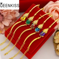 qeenkiss bt5133 fine jewelry wholesale fashion womangirl birthday wedding gift vintage pixiu aaa zircon 24kt gold chain bracelet