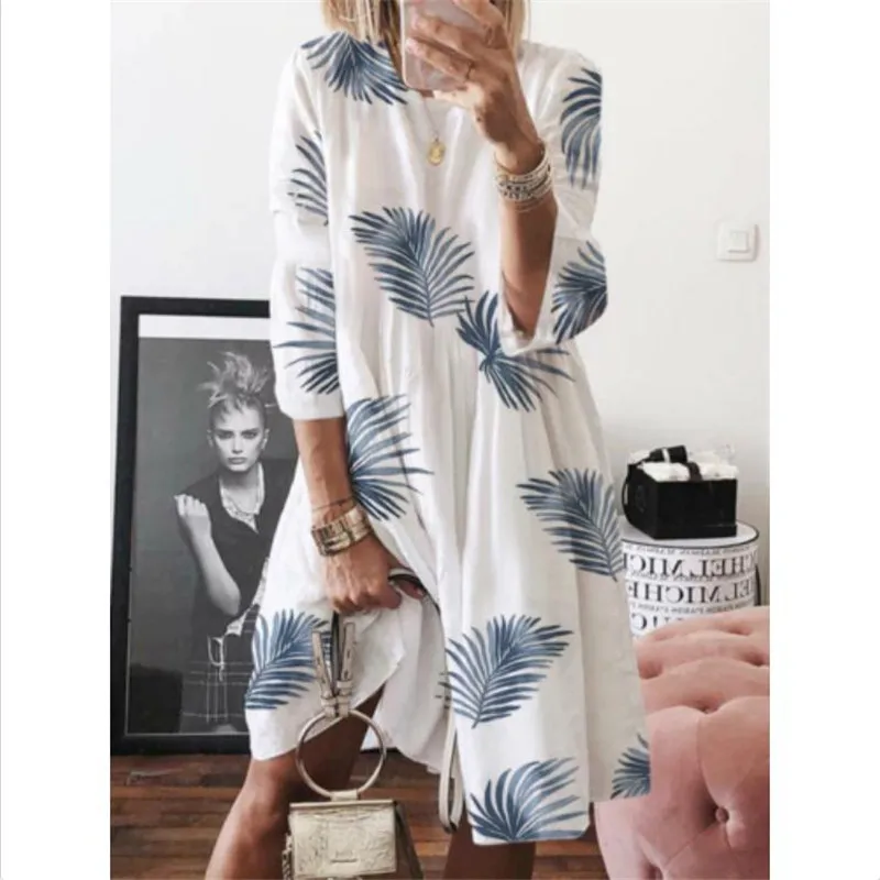 Женские винтажные платья с цветочным принтом новинка сезона лето 2019 женская